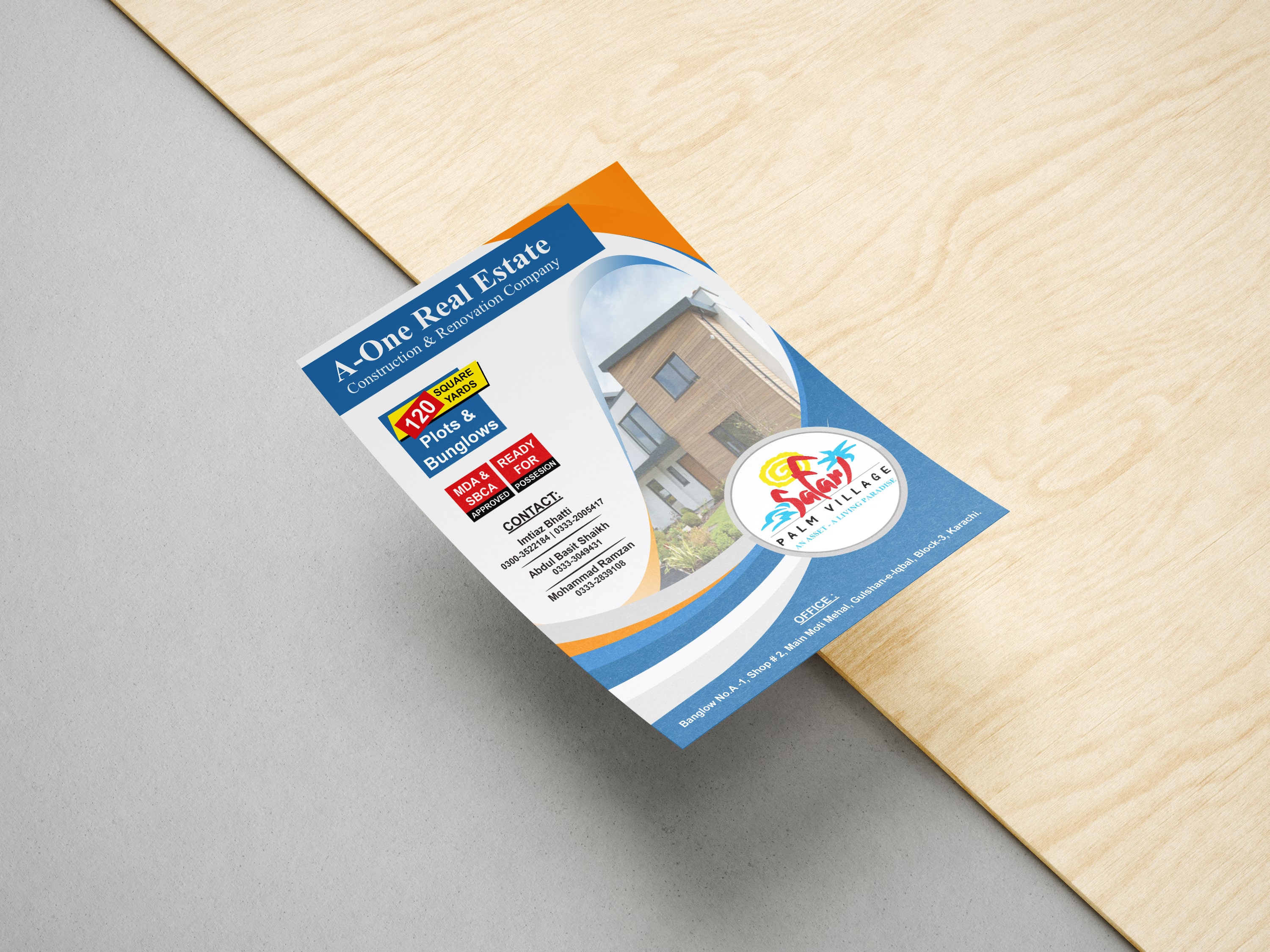 A5 modern flyer design Oman marketing