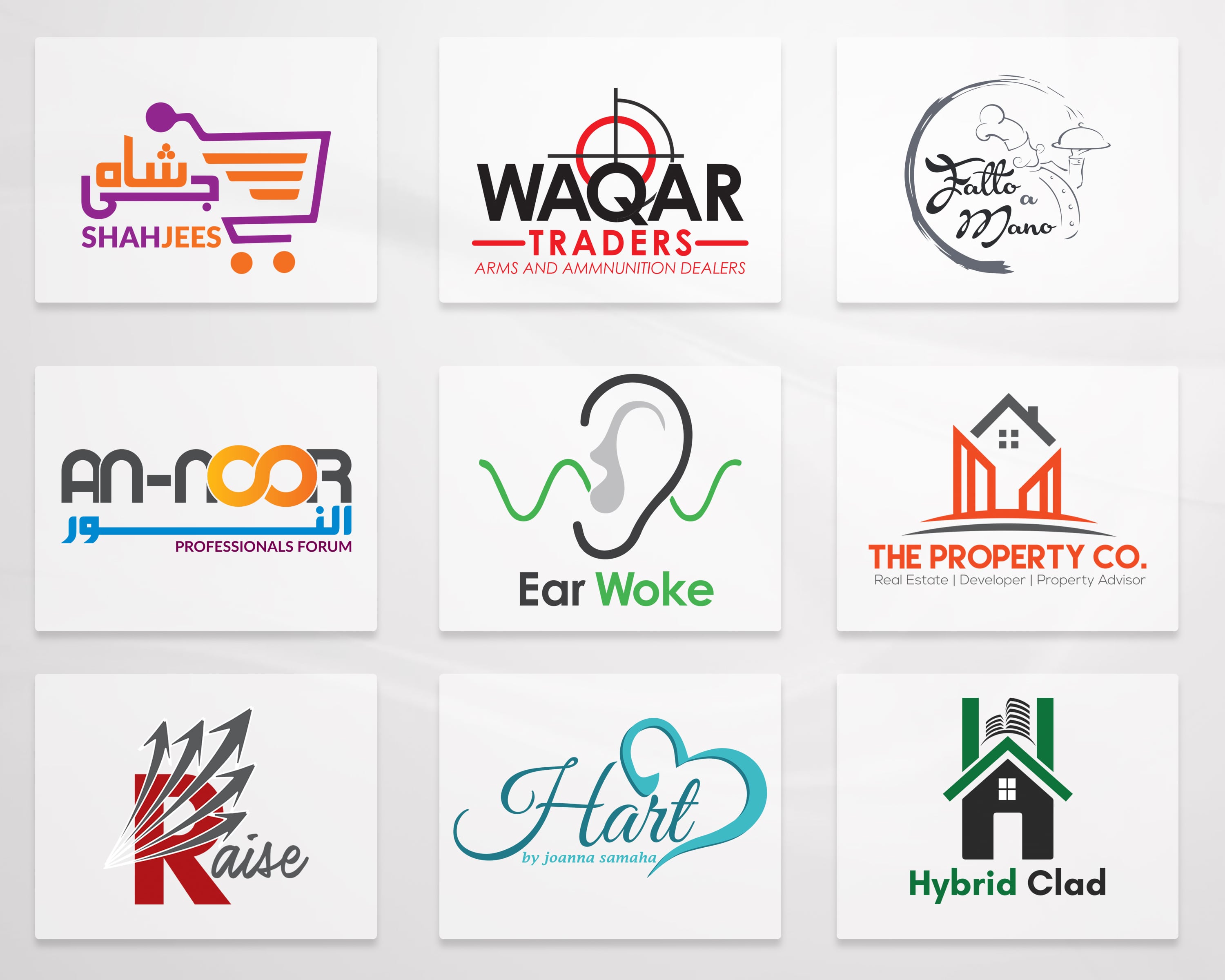 Creative logo design ideas Oman brand identity sample 2026